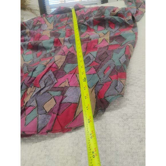 Vtg Sophisticates 100% Silk Button Down Shirt Mens M Geometric Fresh Prince Y2k - Picture 5 of 8